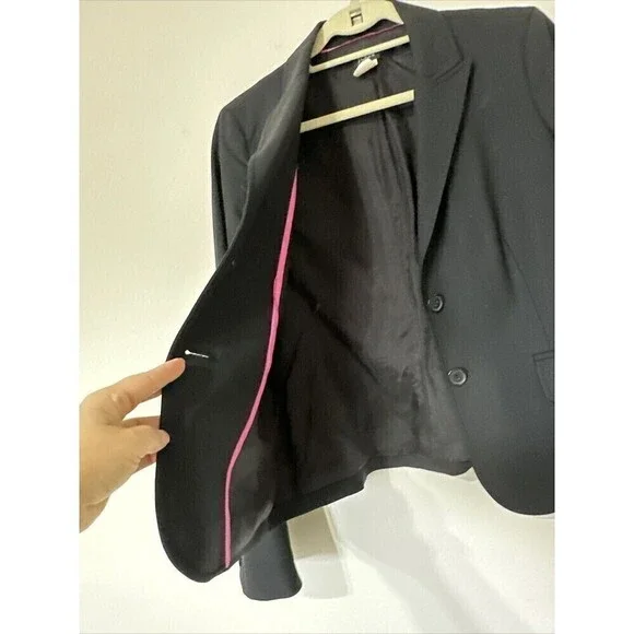 J Crew Wool Blazer Womens Two Button Career Black Size 10 Fully Lined. - Picture 7 of 10